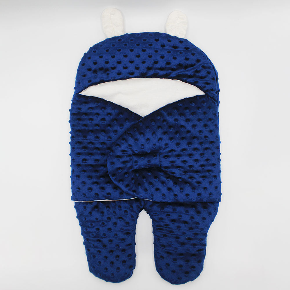 Winter Baby Sleeping Bag Velvet Swaddle Wrap with Legs Hood Receiving Blanket 0-6 Months