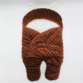 Winter Baby Sleeping Bag Velvet Swaddle Wrap with Legs Hood Receiving Blanket 0-6 Months