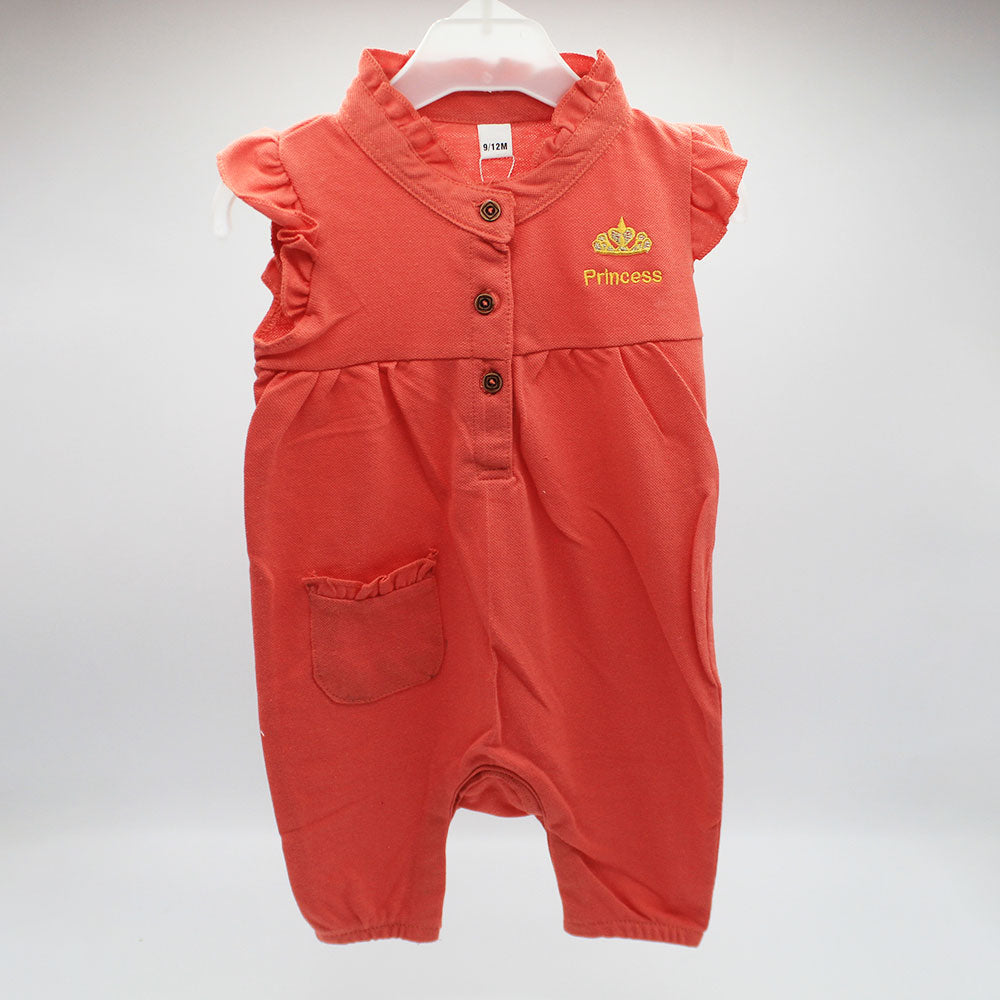 Imported Baby Girl Princess Fly Sleeves Design Two Sided Pocket Romper For 0-24 Months