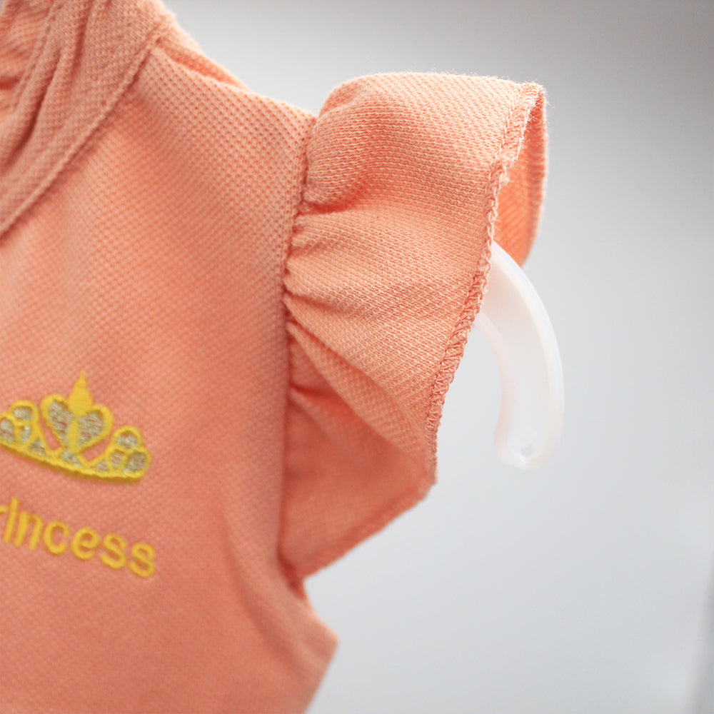 Imported Baby Girl Princess Fly Sleeves Design Two Sided Pocket Romper For 0-24 Months