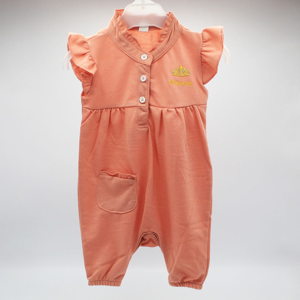 Imported Baby Girl Princess Fly Sleeves Design Two Sided Pocket Romper For 0-24 Months