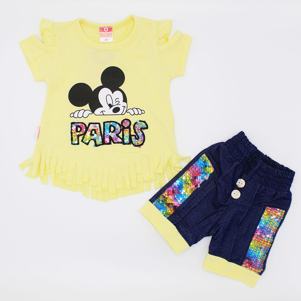 Baby Girl Cute Minnie Mouse Shirt with Short Pant for 4-18 Months