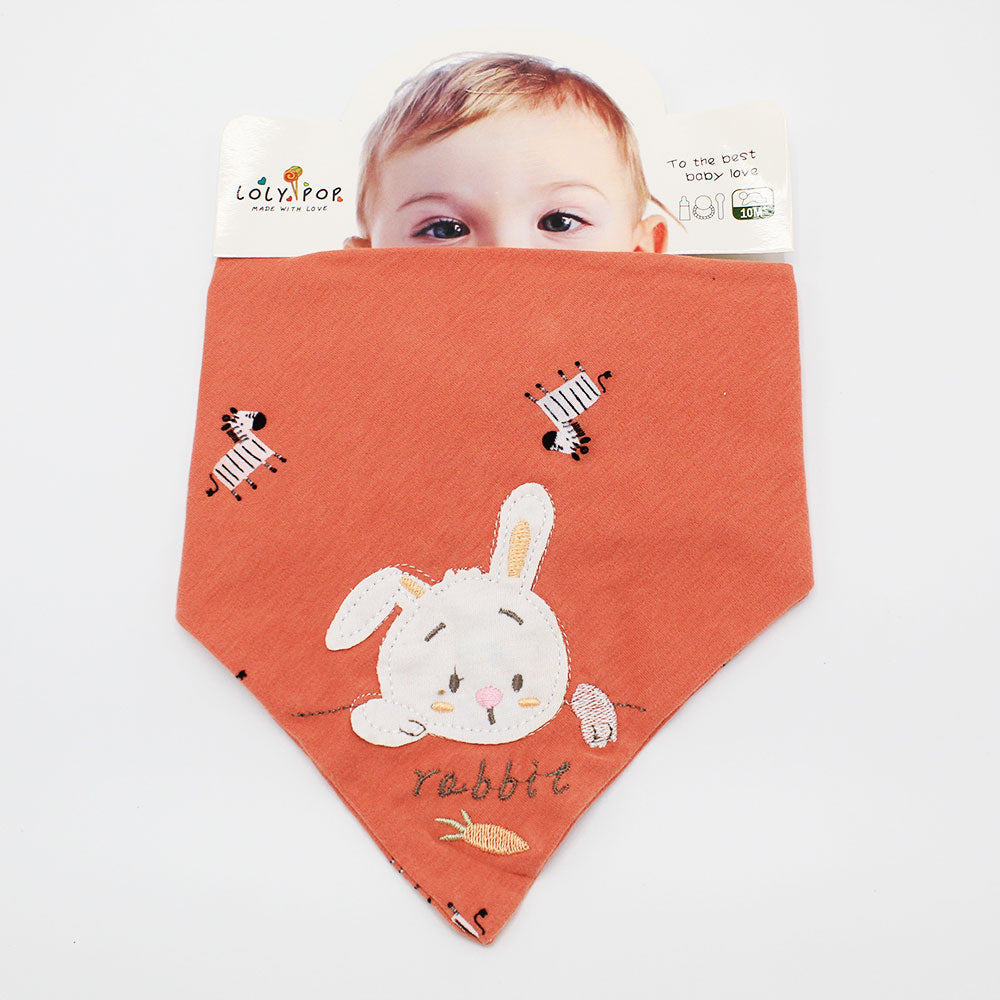 Cute Baby Printed Triangle Bib with Button Cotton Bandana Bibs