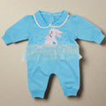 Baby Girl Winter Embroidered Love Rabbit 3 Layer Net Frill Frock Romper for 0-12 Months