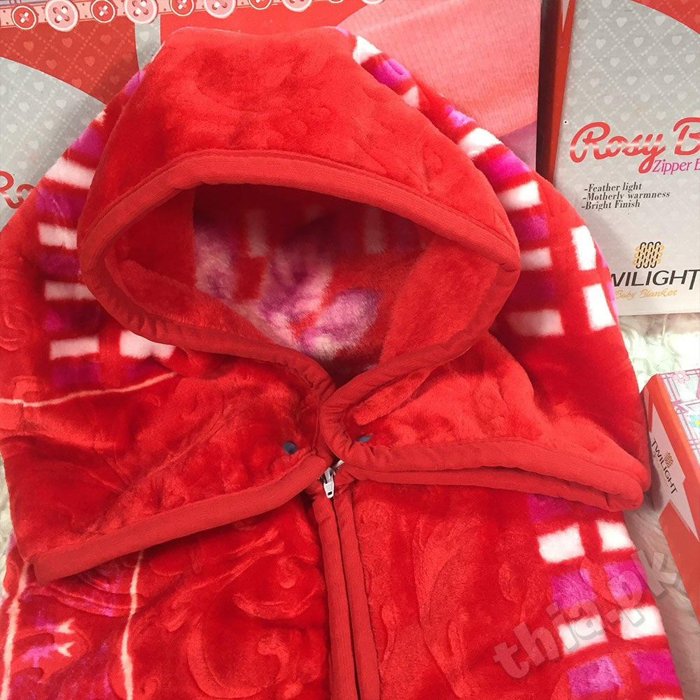 Rosy Baby 2 in 1 Super Soft Baby Zipper Blanket Embossed For 0-3 Years