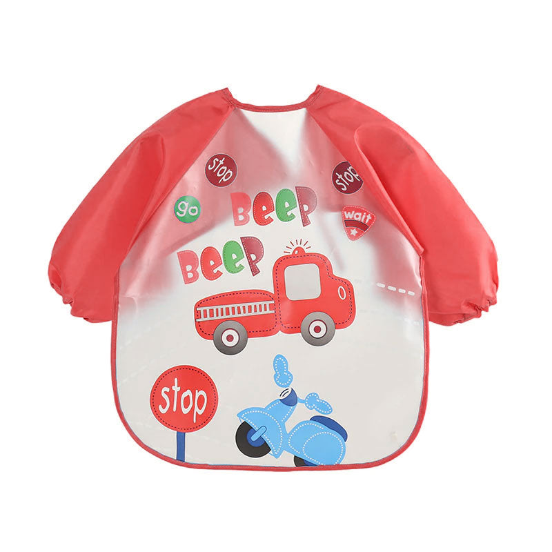 Imported Long Sleeve Waterproof Baby Feeding Children Plastic Apron Bib Toddler