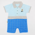 Baby Two Colored Check Half Sleeve Romper for 0-12 months