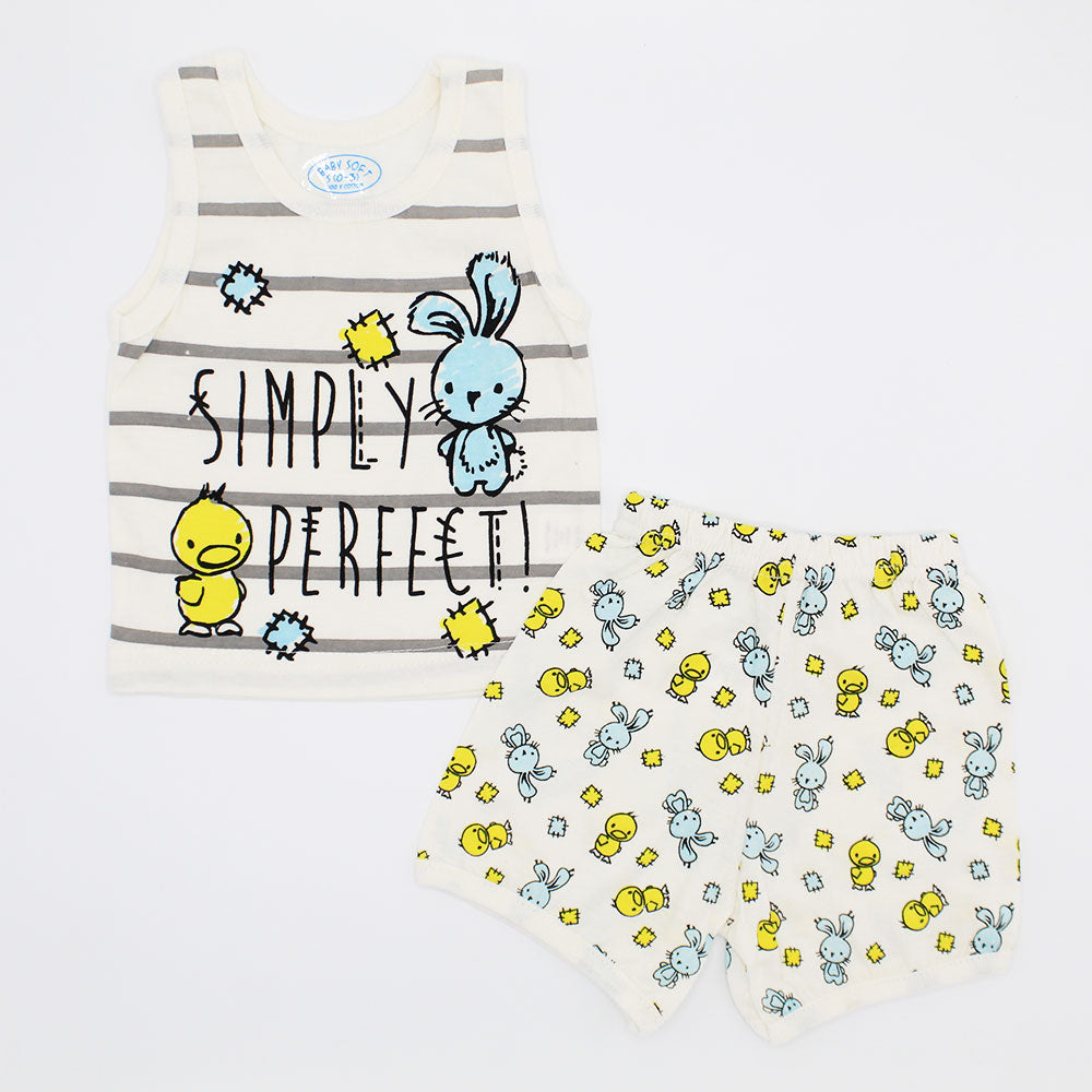 Baby Cute Cartoon Character Sleeveless Sando Dress for 0-12 Months