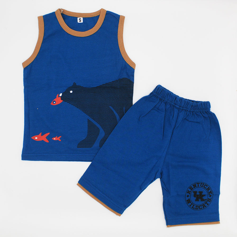Kids Cool Wild Cats Sando Dress with Three Quarter Shorts for 12 Months - 3 Years