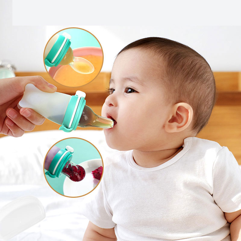 Imported 3 in 1 Silicone Baby Feeding Bottle Multi Functional Fruit Feeder and Spoon Feeder