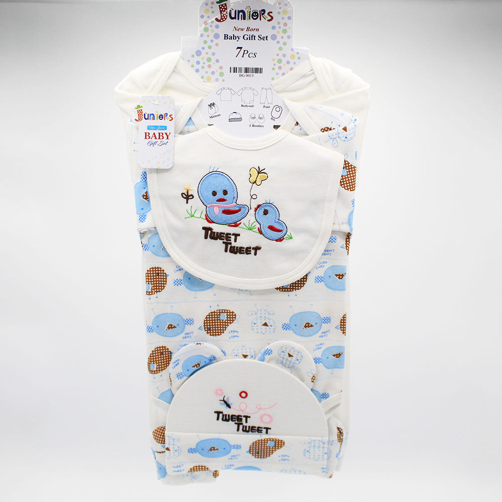 Newborn Baby 7 Pcs 3D Chick Tweet Soft Cotton Summer Starter Set for 0-6 Months
