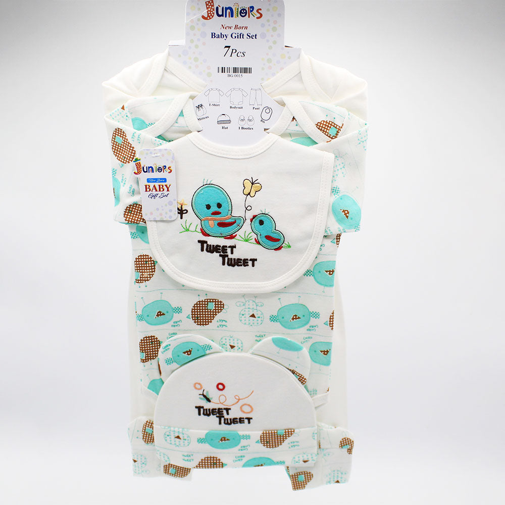Newborn Baby 7 Pcs 3D Chick Tweet Soft Cotton Summer Starter Set for 0-6 Months