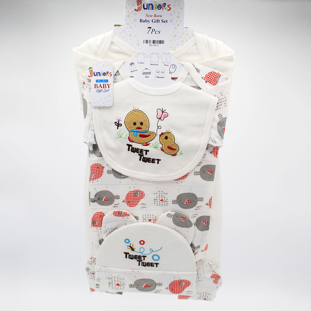 Newborn Baby 7 Pcs 3D Chick Tweet Soft Cotton Summer Starter Set for 0-6 Months