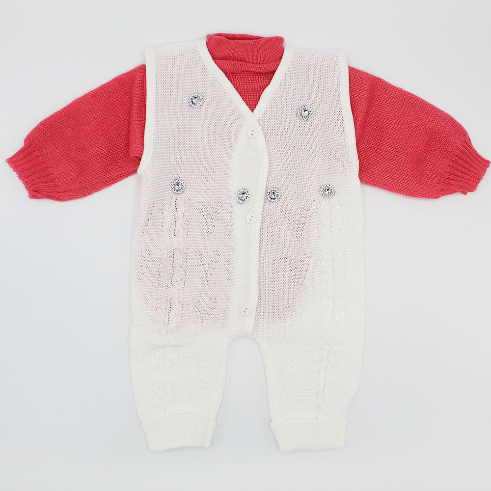 Baby Winter Woolen Knitted Baby Sweater Romper Dress for 0-6 Months