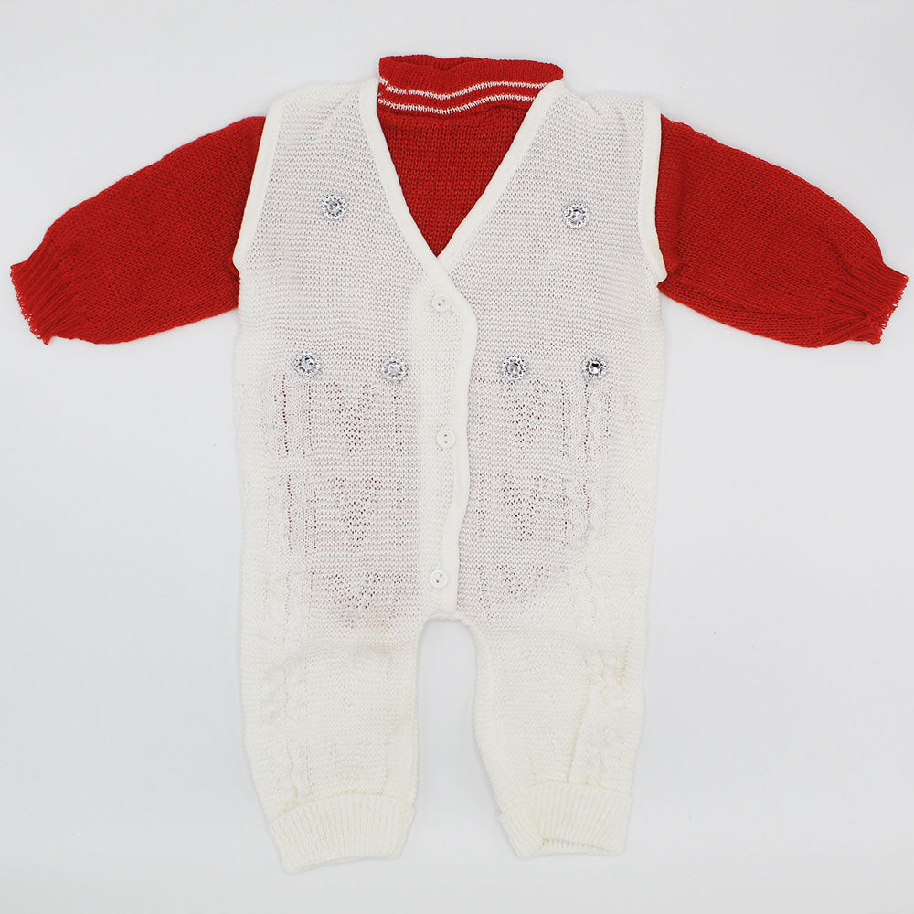 Baby Winter Woolen Knitted Baby Sweater Romper Dress for 0-6 Months