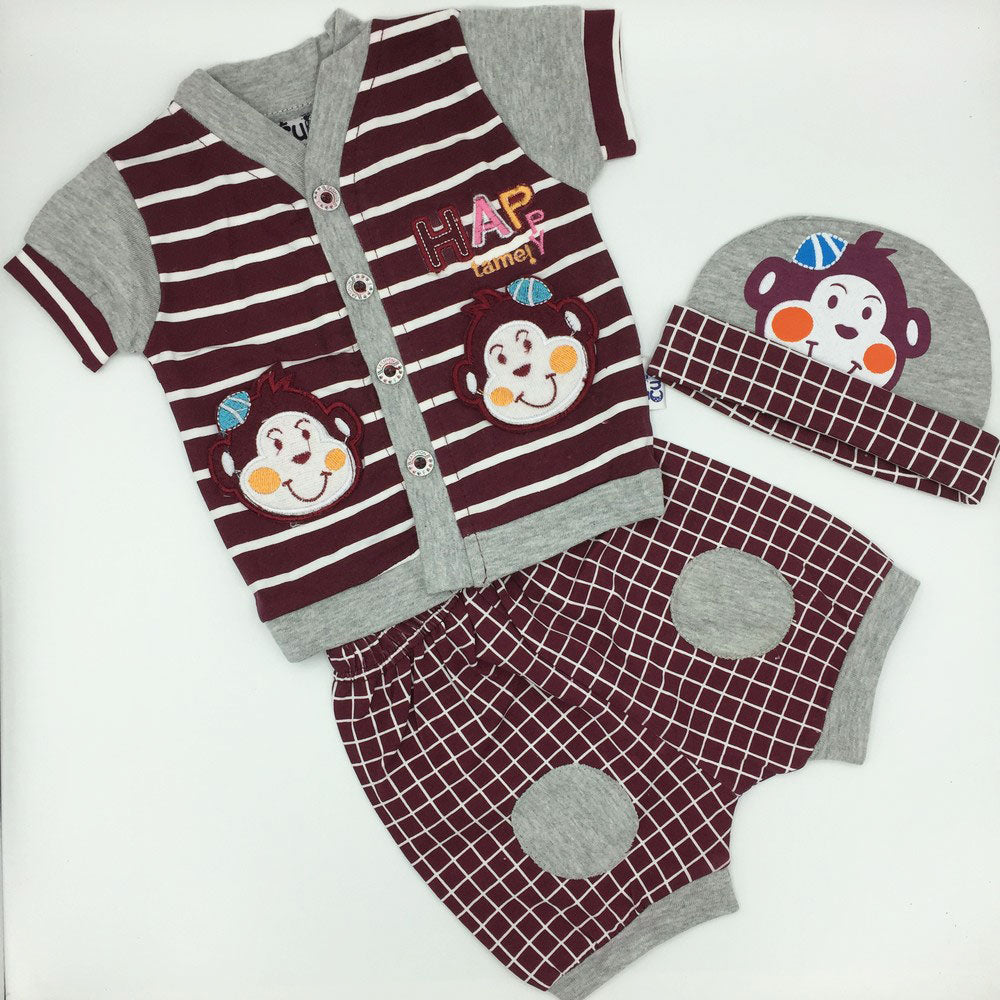 Newborn Baby Cute Monkey Dress with Cap for 0-3 Months