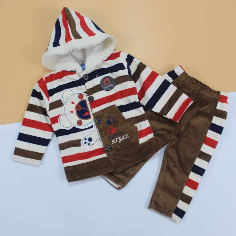 Newborn Baby Winter Warm Velvet Sweater Hoodie Suit for 0-4 months Velvet Clothes Hoodie Sweatshirt Tops