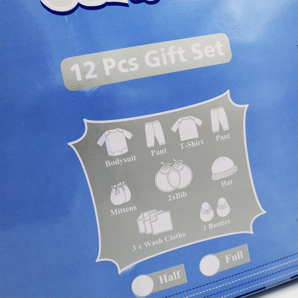 Newborn Baby Gift Box 12 Pcs Go Car Truck Embroidered Soft Cotton Summer Starter Set for 0-6 Months