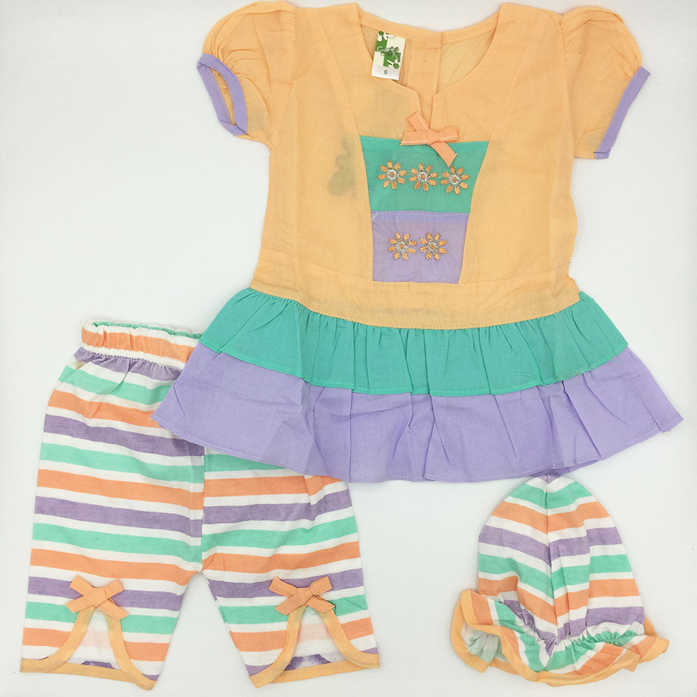 Newborn Baby Girl Flower Vase Summer Frock Dress  for 0-3 Months