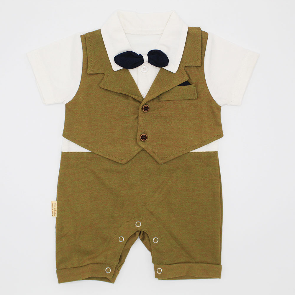 Baby Gentleman Formal Waistcoat Style Half Sleeve Romper for 0-12 months
