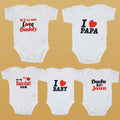 Imported Set of 5 White Printed Bodysuit Half Sleeves Onesie Romper for 0-18 Months