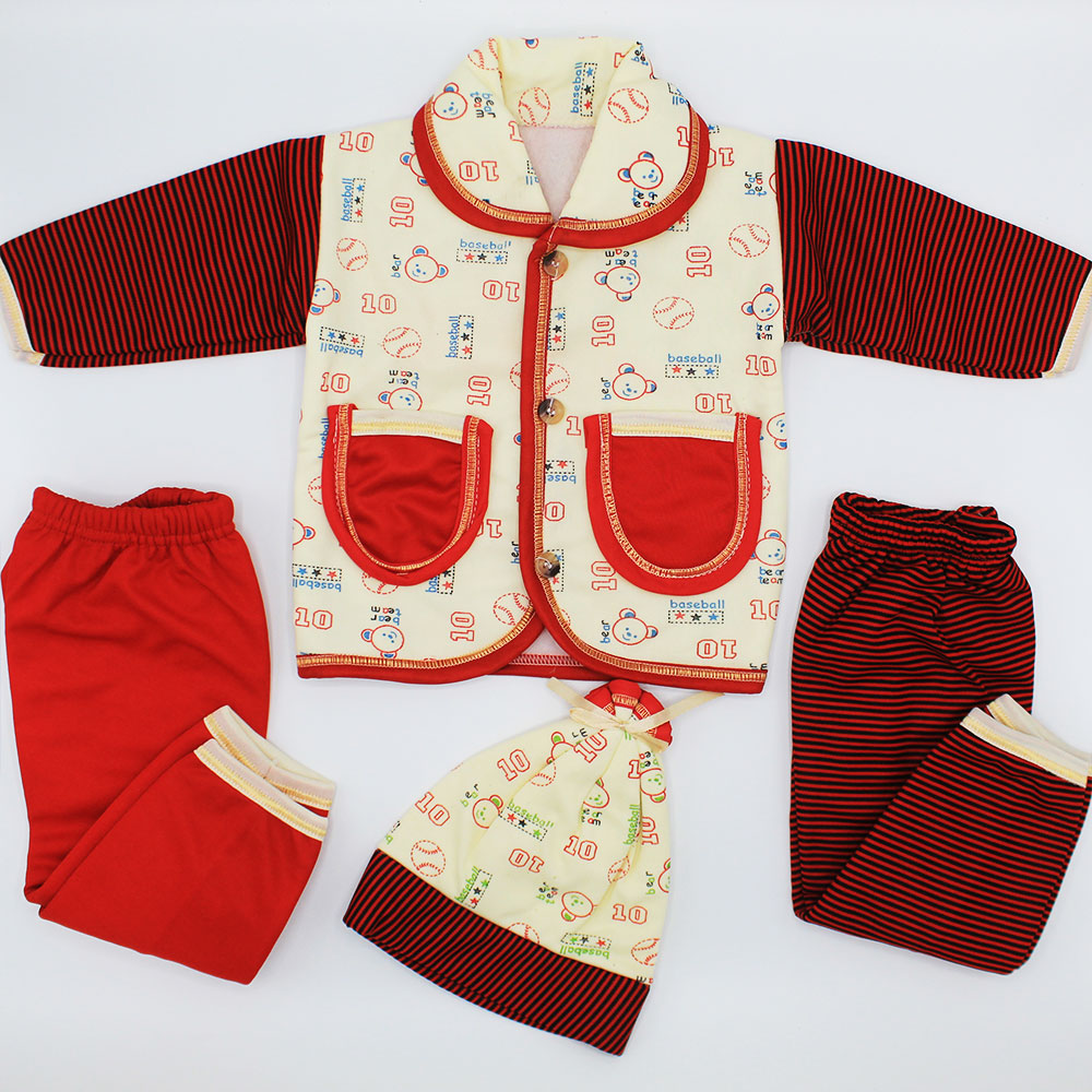 Newborn Baby Winter Polar Fleece Dress with 2 Matching Pajama and Cap for 0-3 Months