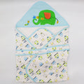 Imported Winter Baby 3D Elephant Warm Polyester Filled Wrapping Blanket with Hood Sleeping Bag For 0-12 Months