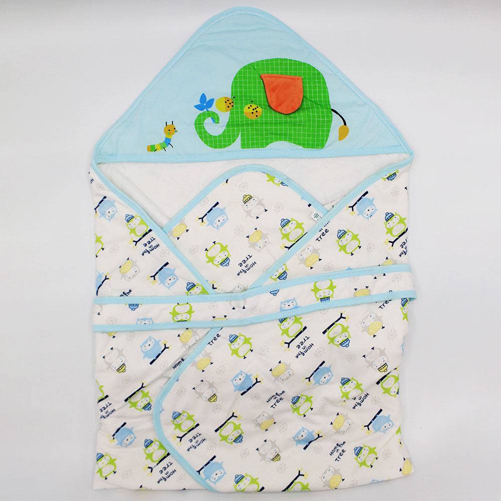 Imported Winter Baby 3D Elephant Warm Polyester Filled Wrapping Blanket with Hood Sleeping Bag For 0-12 Months