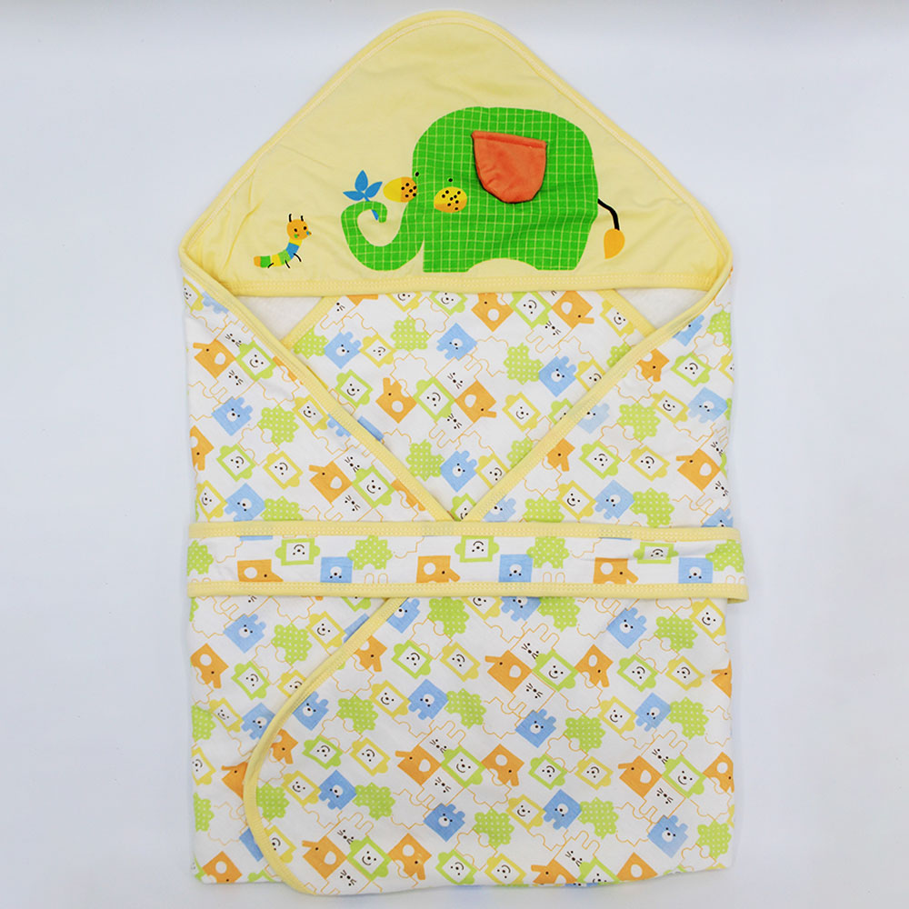 Imported Winter Baby 3D Elephant Warm Polyester Filled Wrapping Blanket with Hood Sleeping Bag For 0-12 Months